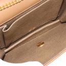 Christian Dior Chain Shoulder Bag Leather Beige Gold Auth BA7308-12