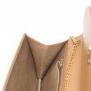 Christian Dior Chain Shoulder Bag Leather Beige Gold Auth BA7308-19