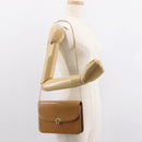 Christian Dior Chain Shoulder Bag Leather Beige Gold Auth BA7308-21