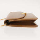 Christian Dior Chain Shoulder Bag Leather Beige Gold Auth BA7308-4