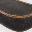 Christian Dior Honeycomb Canvas Shoulder Bag PVC Black Gold Auth BA7309-9