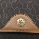 Christian Dior Honeycomb Canvas Shoulder Bag PVC Black Gold Auth BA7309-17