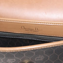 Christian Dior Honeycomb Canvas Shoulder Bag PVC Black Gold Auth BA7309-18