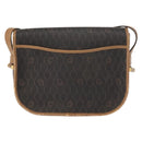 Christian Dior Honeycomb Canvas Shoulder Bag PVC Black Gold Auth BA7309-2