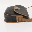 Christian Dior Honeycomb Canvas Shoulder Bag PVC Black Gold Auth BA7309-3