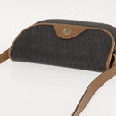 Christian Dior Honeycomb Canvas Shoulder Bag PVC Black Gold Auth BA7309-6