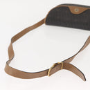 Christian Dior Honeycomb Canvas Shoulder Bag PVC Black Gold Auth BA7309-7