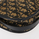 Christian Dior Trotter Canvas Shoulder Bag Navy Gold Auth BA7310-9