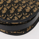 Christian Dior Trotter Canvas Shoulder Bag Navy Gold Auth BA7310-16