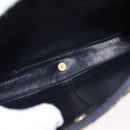 Christian Dior Trotter Canvas Shoulder Bag Navy Gold Auth BA7310-12