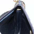 Christian Dior Trotter Canvas Shoulder Bag Navy Gold Auth BA7310-18