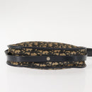 Christian Dior Trotter Canvas Shoulder Bag Navy Gold Auth BA7310-5