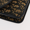 Christian Dior Trotter Canvas Shoulder Bag Navy Gold Auth BA7312-14