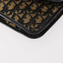 Christian Dior Trotter Canvas Shoulder Bag Navy Gold Auth BA7312-15