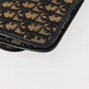 Christian Dior Trotter Canvas Shoulder Bag Navy Gold Auth BA7312-16