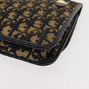 Christian Dior Trotter Canvas Shoulder Bag Navy Gold Auth BA7312-17