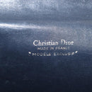 Christian Dior Trotter Canvas Shoulder Bag Navy Gold Auth BA7312-19
