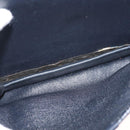 Christian Dior Trotter Canvas Shoulder Bag Navy Gold Auth BA7312-11