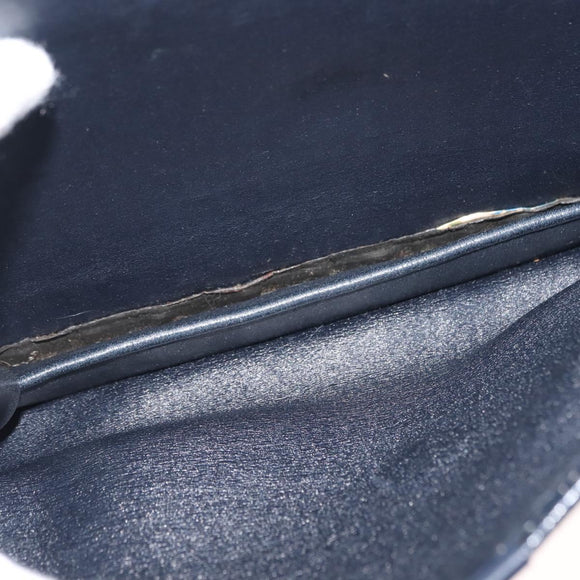 Christian Dior Trotter Canvas Shoulder Bag Navy Gold Auth BA7312