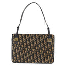 Christian Dior Trotter Canvas Shoulder Bag Navy Gold Auth BA7312-2
