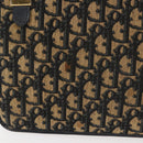 Christian Dior Trotter Canvas Shoulder Bag Navy Gold Auth BA7312-3