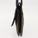 Christian Dior Trotter Canvas Shoulder Bag Navy Gold Auth BA7312-4