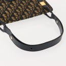 Christian Dior Trotter Canvas Shoulder Bag Navy Gold Auth BA7312-8