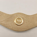 CELINE Shoulder Bag Leather White Gold Auth BA7313-17