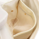 CELINE Shoulder Bag Leather White Gold Auth BA7313-11