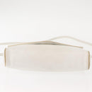 CELINE Shoulder Bag Leather White Gold Auth BA7313-5