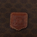 CELINE Macadam Canvas Shoulder Bag PVC Leather Brown Gold Auth BA7314-17