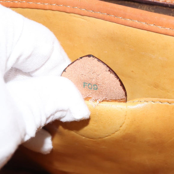 CELINE Macadam Canvas Shoulder Bag PVC Leather Brown Gold Auth BA7314