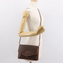 CELINE Macadam Canvas Shoulder Bag PVC Leather Brown Gold Auth BA7314-22