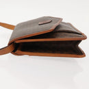 CELINE Macadam Canvas Shoulder Bag PVC Leather Brown Gold Auth BA7314-4