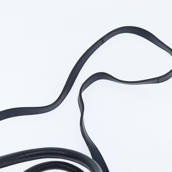 PRADA Hand Bag Leather 2way Navy Gold Auth BA7315