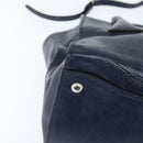 PRADA Hand Bag Leather 2way Navy Gold Auth BA7315-9