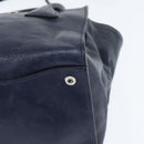PRADA Hand Bag Leather 2way Navy Gold Auth BA7315-16