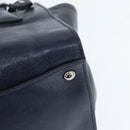 PRADA Hand Bag Leather 2way Navy Gold Auth BA7315-18