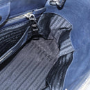 PRADA Hand Bag Leather 2way Navy Gold Auth BA7315-21