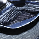 PRADA Hand Bag Leather 2way Navy Gold Auth BA7315-23