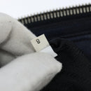 PRADA Hand Bag Leather 2way Navy Gold Auth BA7315-12