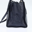 PRADA Hand Bag Leather 2way Navy Gold Auth BA7315-3