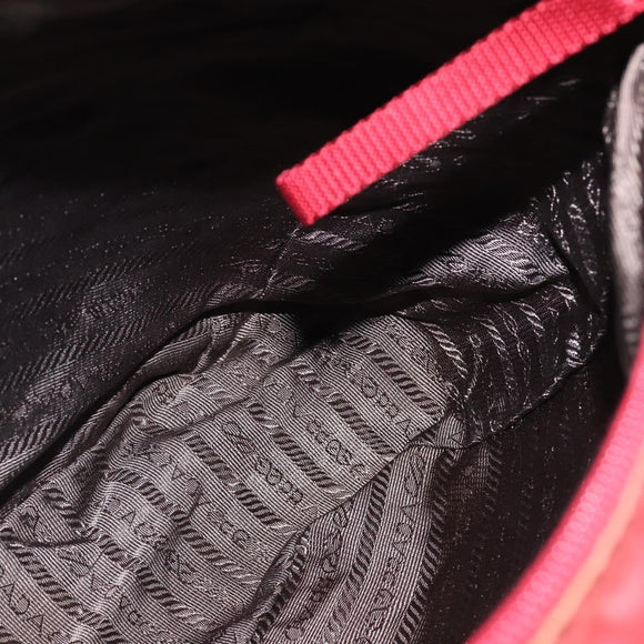 PRADA Shoulder Bag Nylon Red Silver Auth BA7316