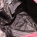 PRADA Shoulder Bag Nylon Red Silver Auth BA7316-22