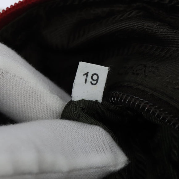 PRADA Shoulder Bag Nylon Red Silver Auth BA7316