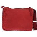 PRADA Shoulder Bag Nylon Red Silver Auth BA7316-2
