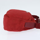 PRADA Shoulder Bag Nylon Red Silver Auth BA7316-4