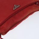 PRADA Shoulder Bag Nylon Red Silver Auth BA7316-6