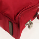 PRADA Shoulder Bag Nylon Red Silver Auth BA7317V-13