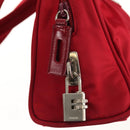 PRADA Shoulder Bag Nylon Red Silver Auth BA7317V-16